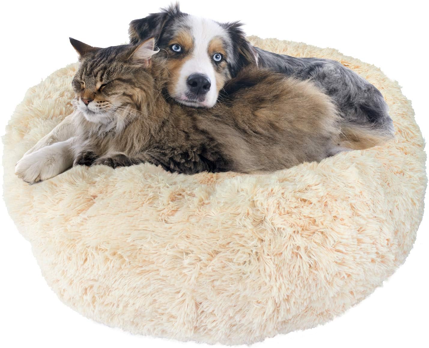 Downtown Pet Supply Orthopedic Dog Bed - Cozy Donut Dog Bed - Ergonomic Comfort and Joint Support, Even for Large Dogs - Washable Faux…