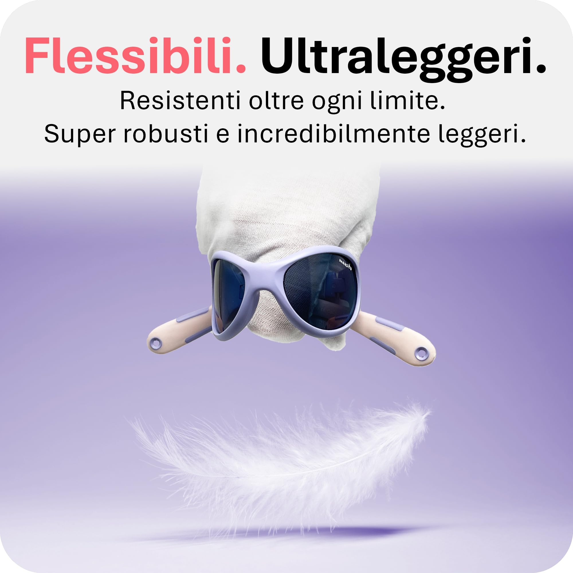 Mausito Occhiali da sole bambini 2-4 anni & 5-8 anni | FLESSIBILI Occhiali da sole bambino 100% PROTEZIONE UV | Fascia regolabile e rimovibile | Senza BPA