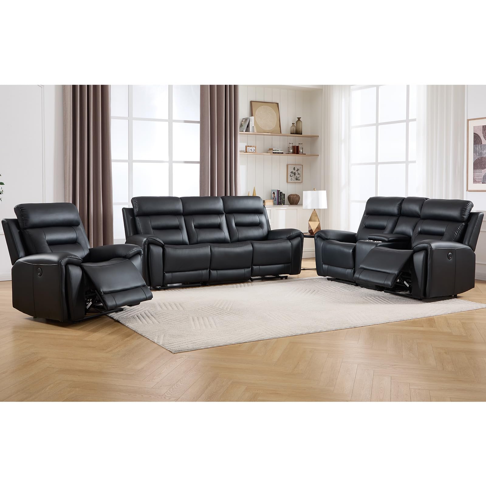 ANJ 3-Piece Power Recliner Sofa Set