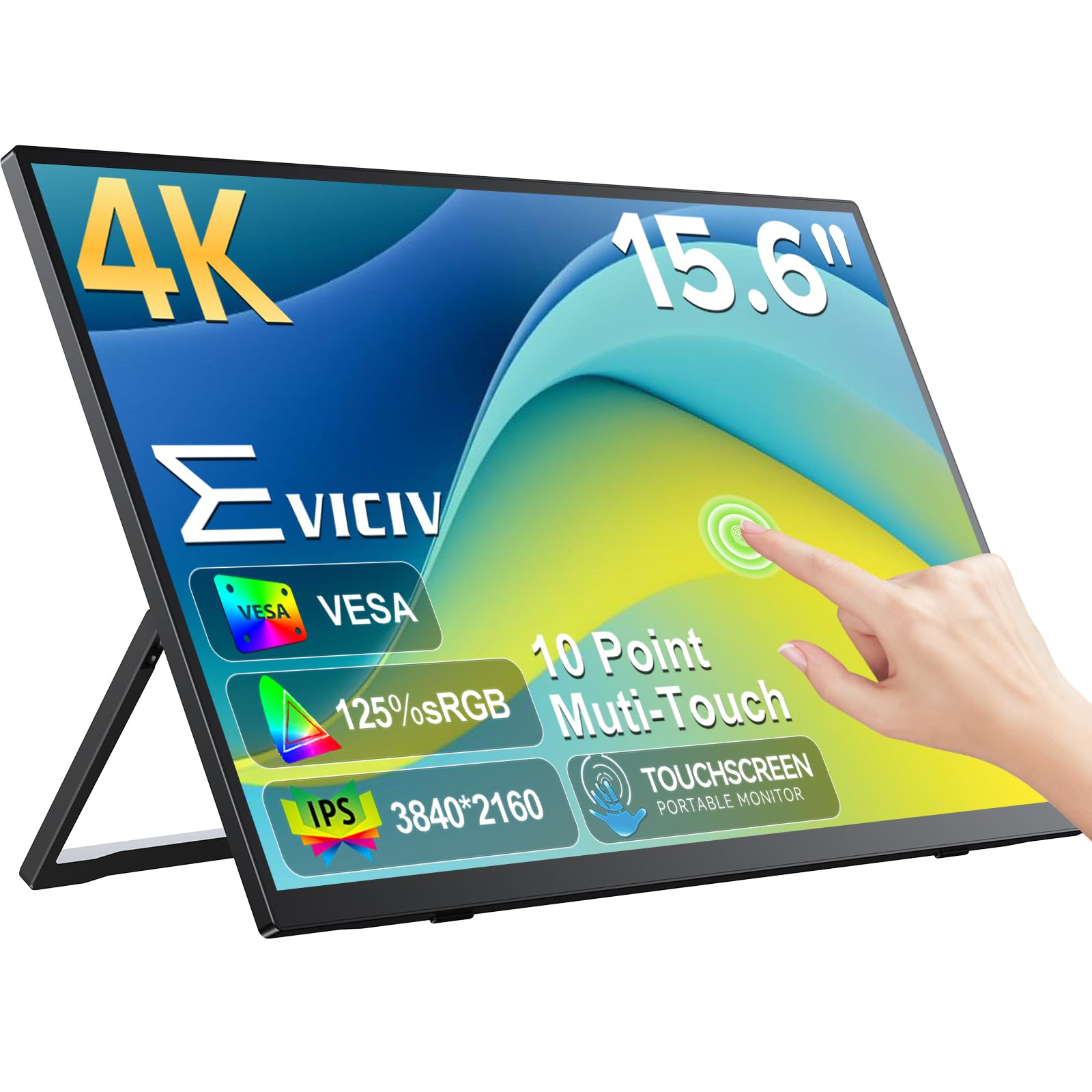 Photo 1 of EVICIV 15.6" 4K UHD Touchscreen Portable Monitor