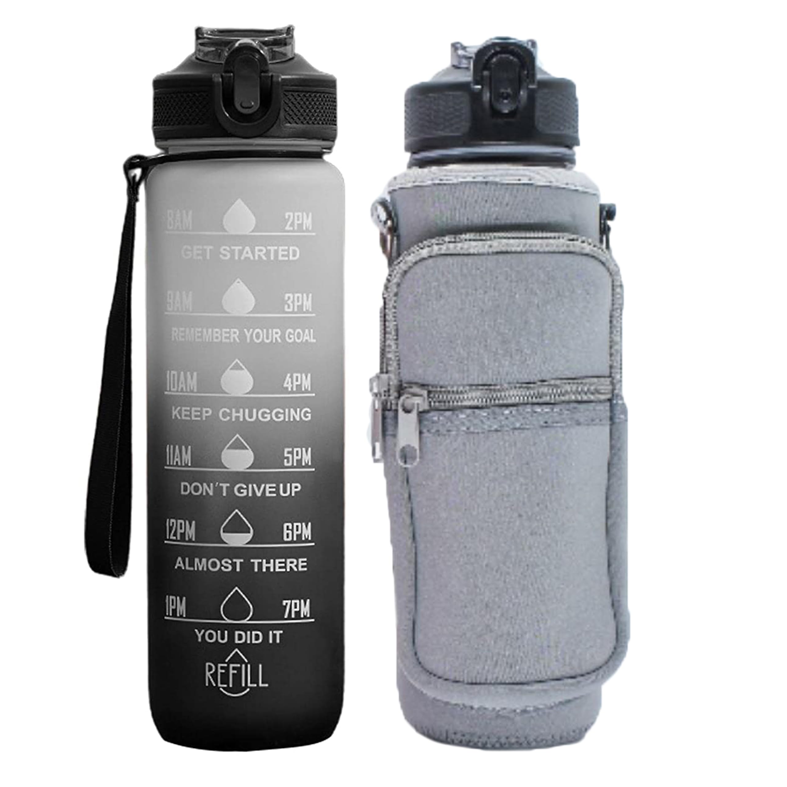 Sparsh & Sell 32oz Motivational Water Bottle – BPA-Free Tritan with Time Marker, Leakproof Straw, and Carry Strap for Gym, Office, Travel & Outdoor Adventures — image 1