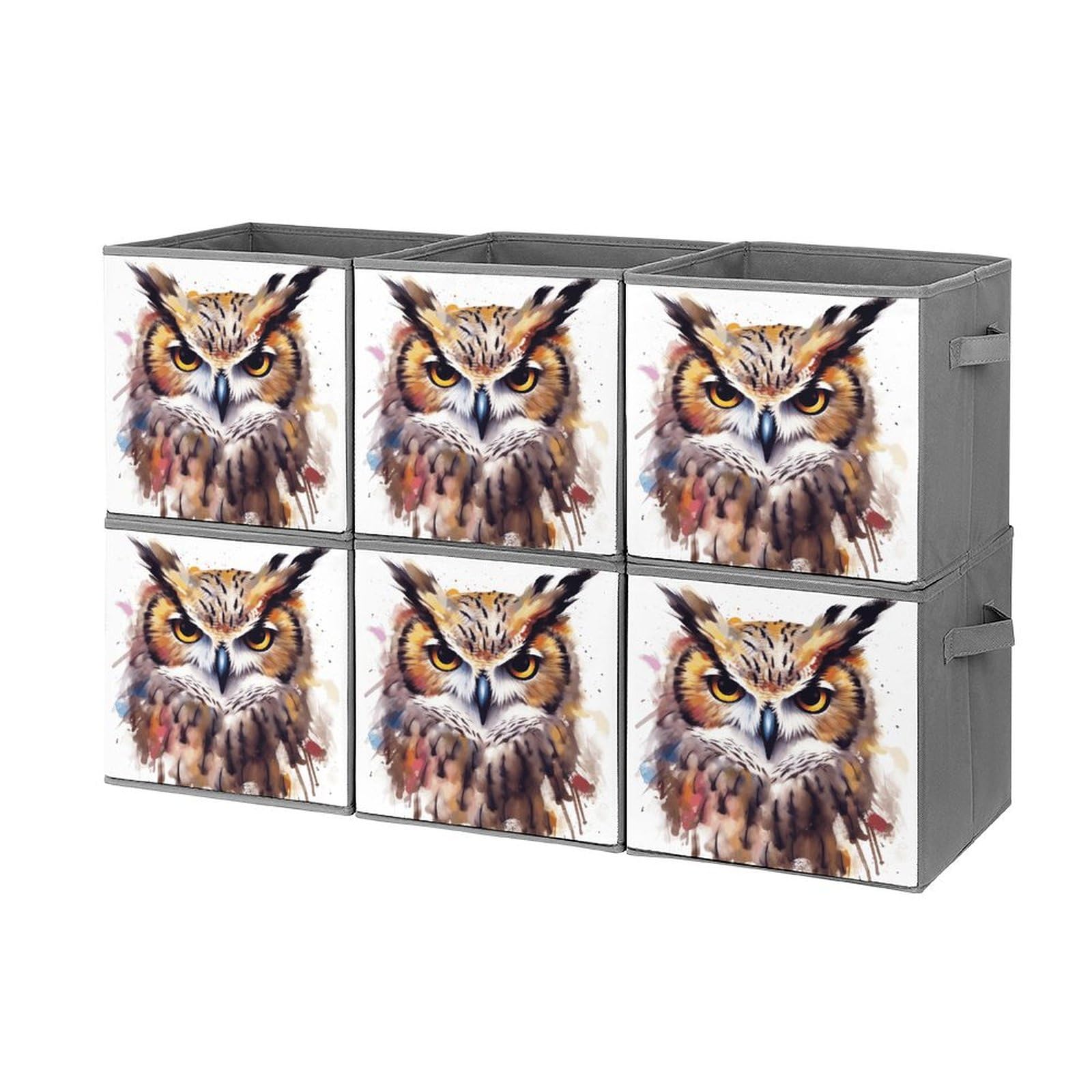 Boîtes de rangement pliables hibou pour stopper le désordre du placard