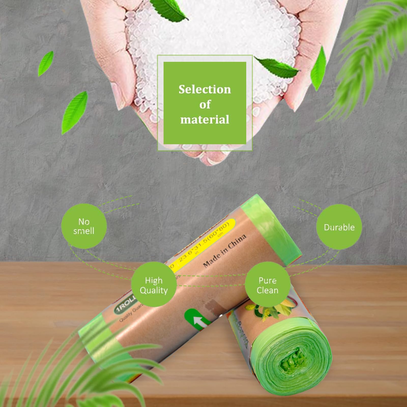Bolsas de basura medianas gruesas y duraderas, compostables, resistentes, 1 mils de alto, bolsas de 13 galones
