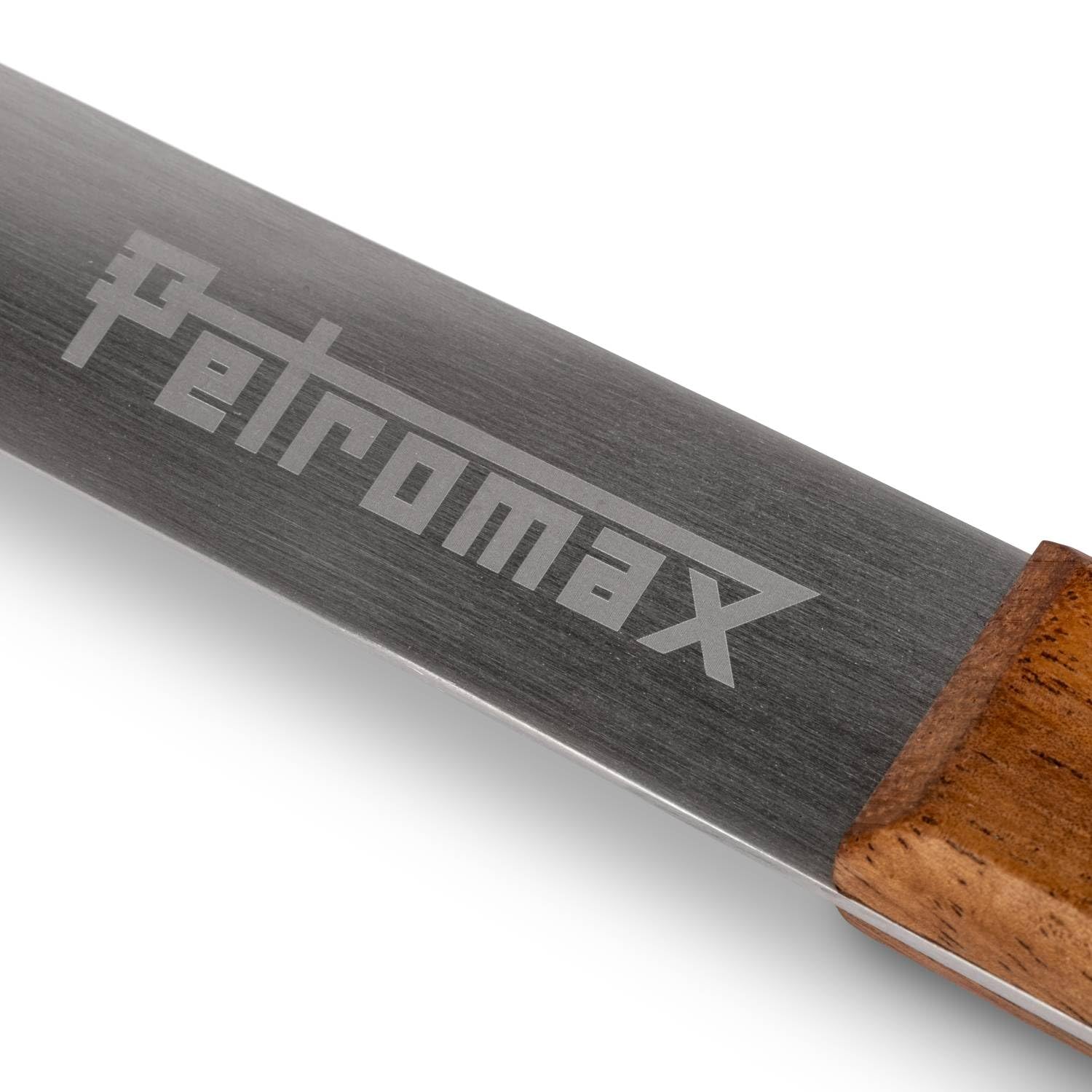 Petromax Cucharón de 50 cm – Paleta grande de acero inoxidable con mango de madera de nogal y boquilla para cocinar al aire libre