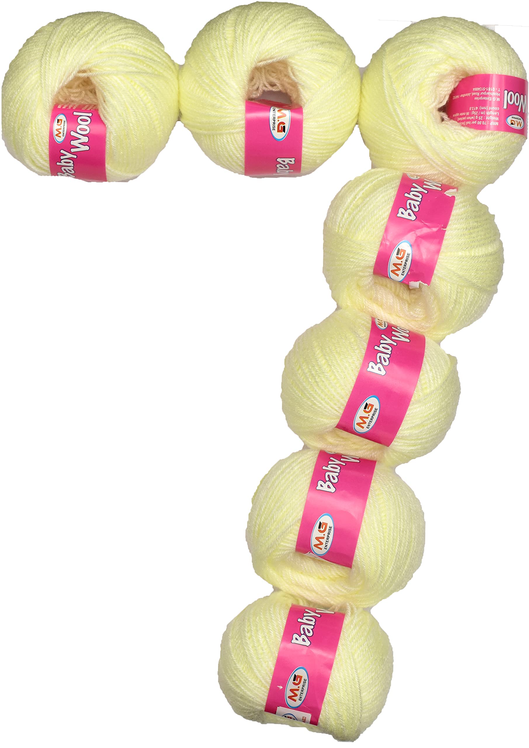 Vard hman 100% Acrylic Wool Lemon 14 Pc Baby Wool 4 ply Wool Ball Hand Knitting Wool/Art Craft Soft Fingering Crochet Hook Yarn- Art-EH-picture-11