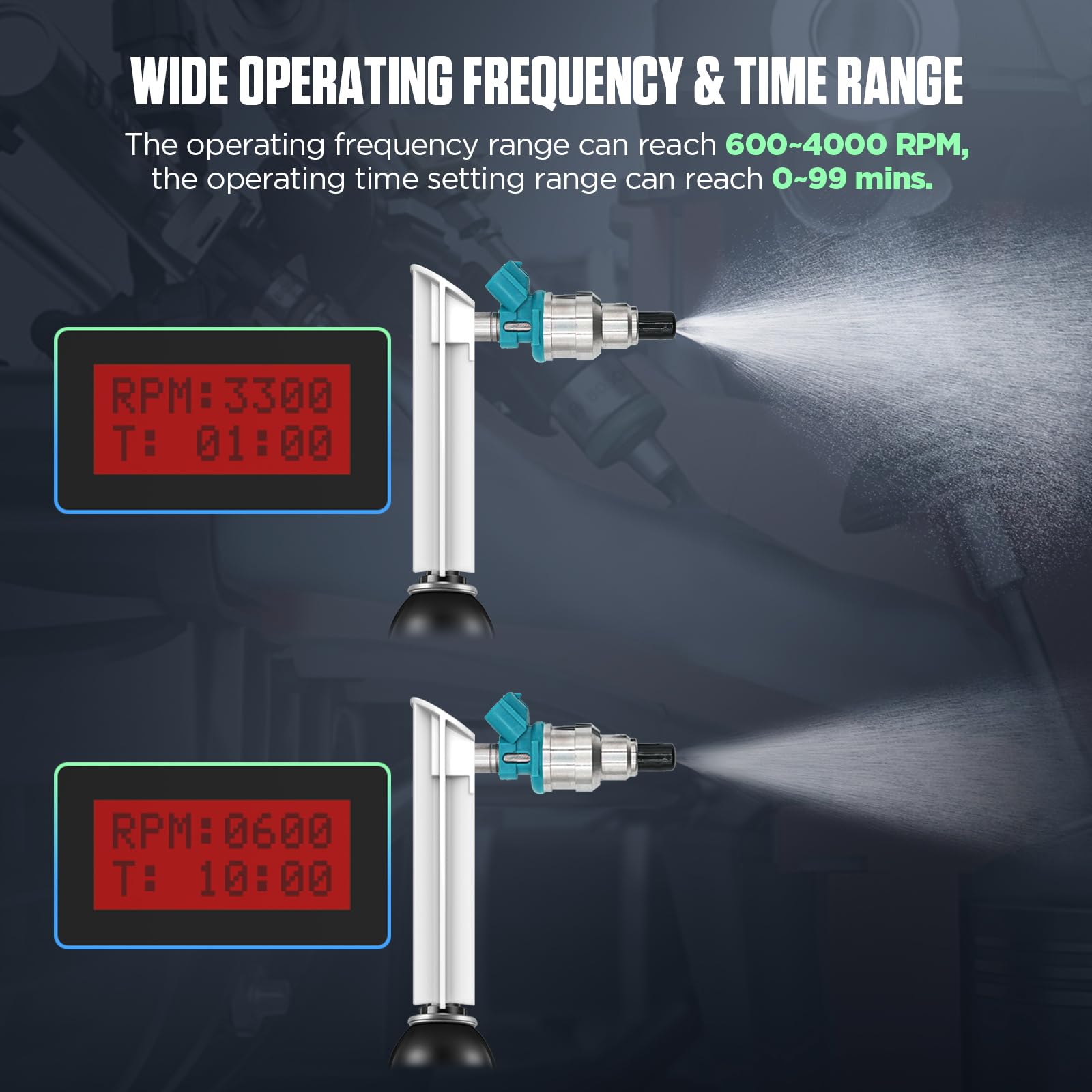 Tester e pulitore dell'iniettore del Carburante CT60, 12 V e 70 V, pulitore del Sistema di iniezione del Carburante GDI, Larghezza di impulso Regolabile, velocità e Tempo, Due iniettori