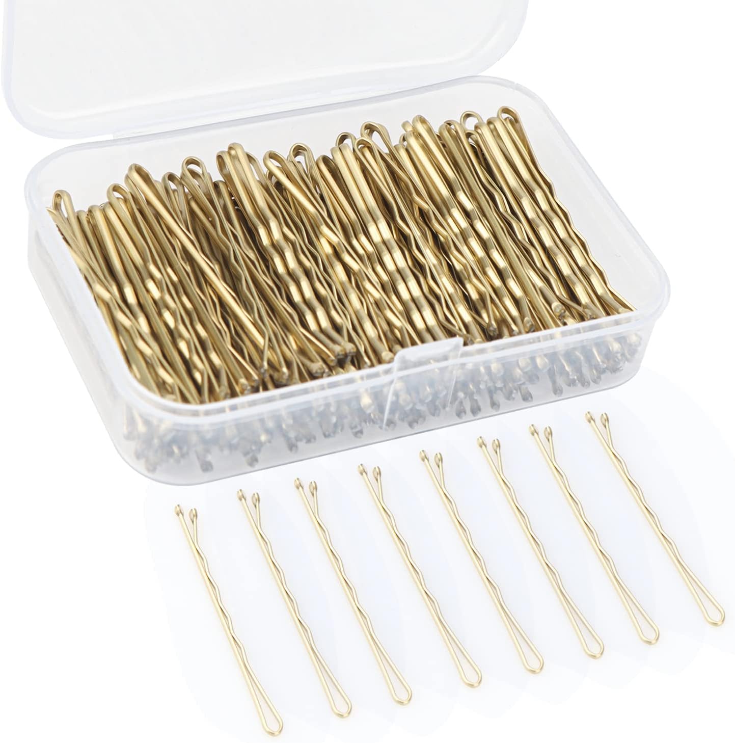 150 Pieces Bobby Pins, Hair Clips Hair Grips Kirby Grips for Women Hair Styling Pins with Storage Box (Blonde)