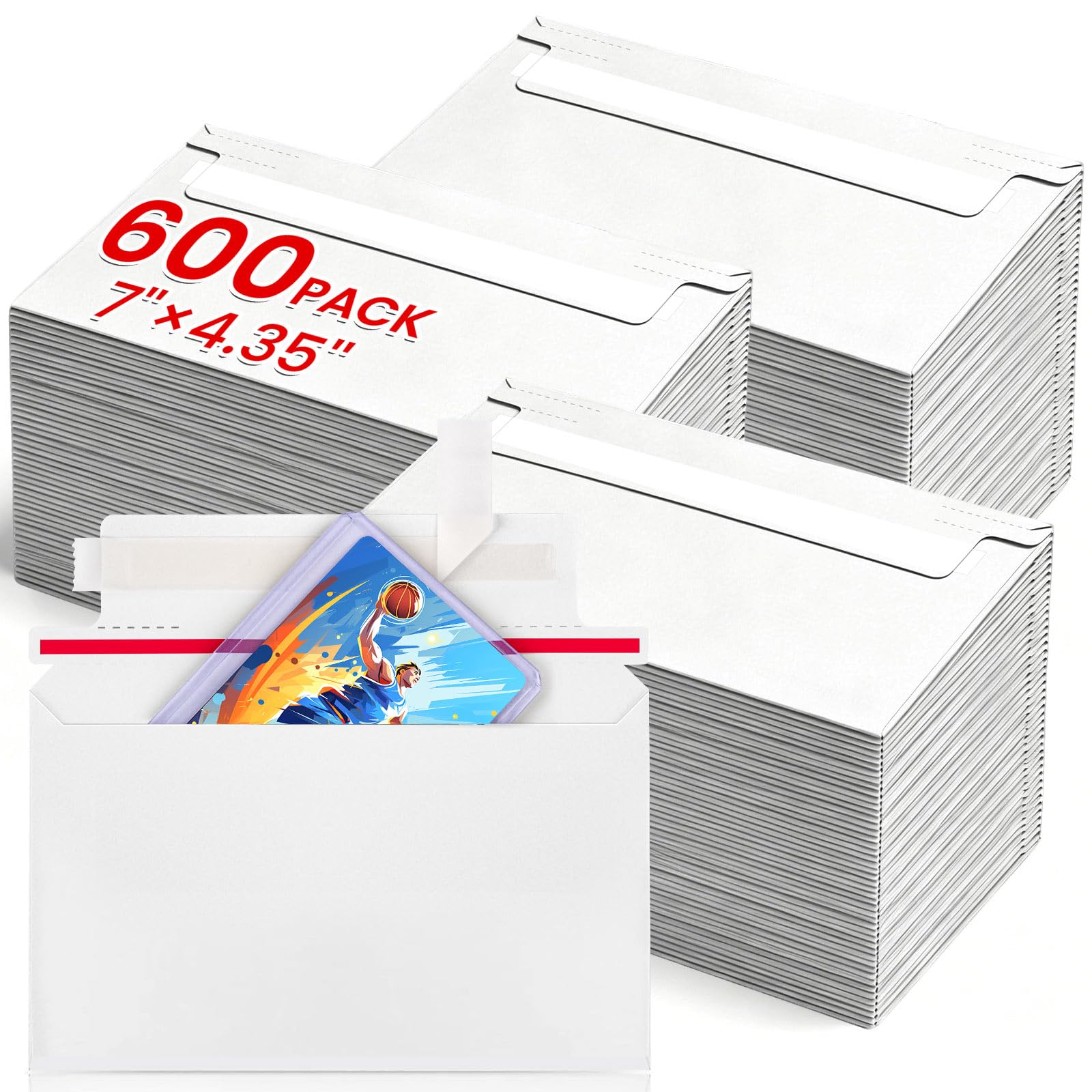 600 Pack Rigid Mailers, 7"x4.35" Premium Trading Card Shipping Envelopes