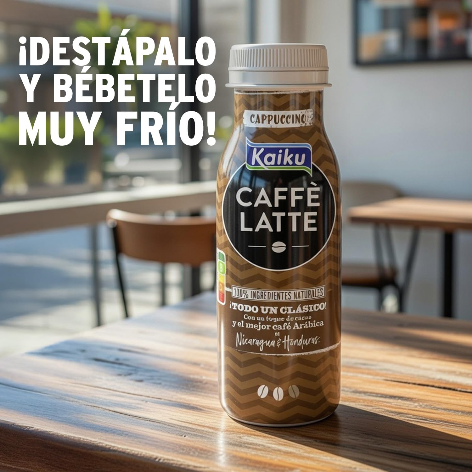 KAIKU CAFFÈ LATTE Cappuccino Pack 6 x 200 ml Café Frío con Leche y Cacao Listo para Tomar
