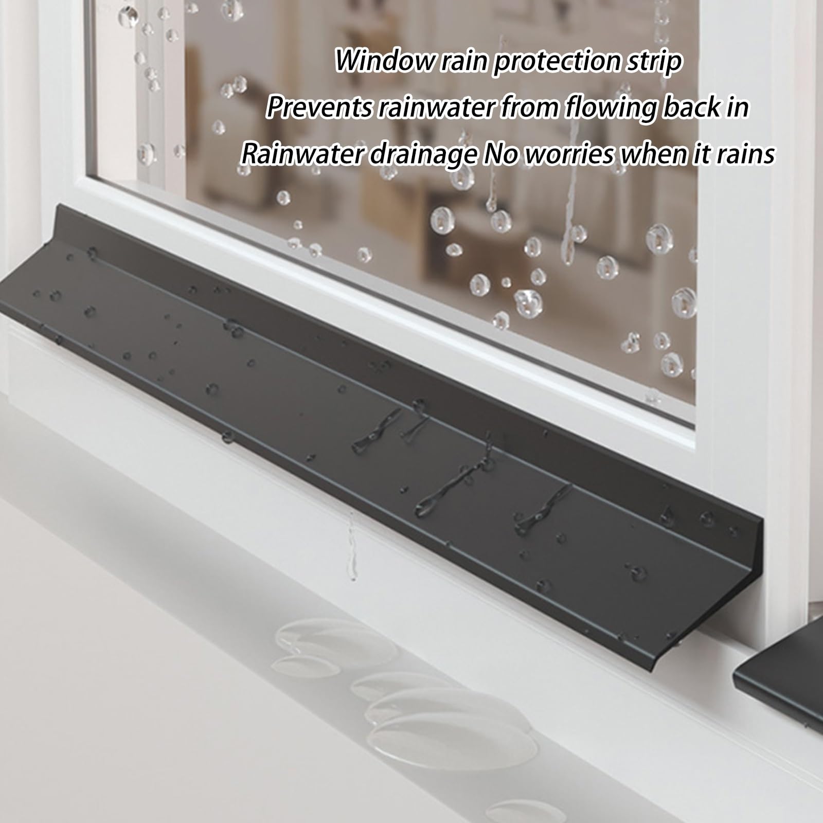 Barre d'étanchéité autocollante, Protection Anti-Pluie en Caoutchouc renforcé pour Portes, Taille Ajustable de 0,5 à 5 m (Largeur 5,5 cm, Longueur 1,6 pi) - Joint étanche pour Une Meilleure