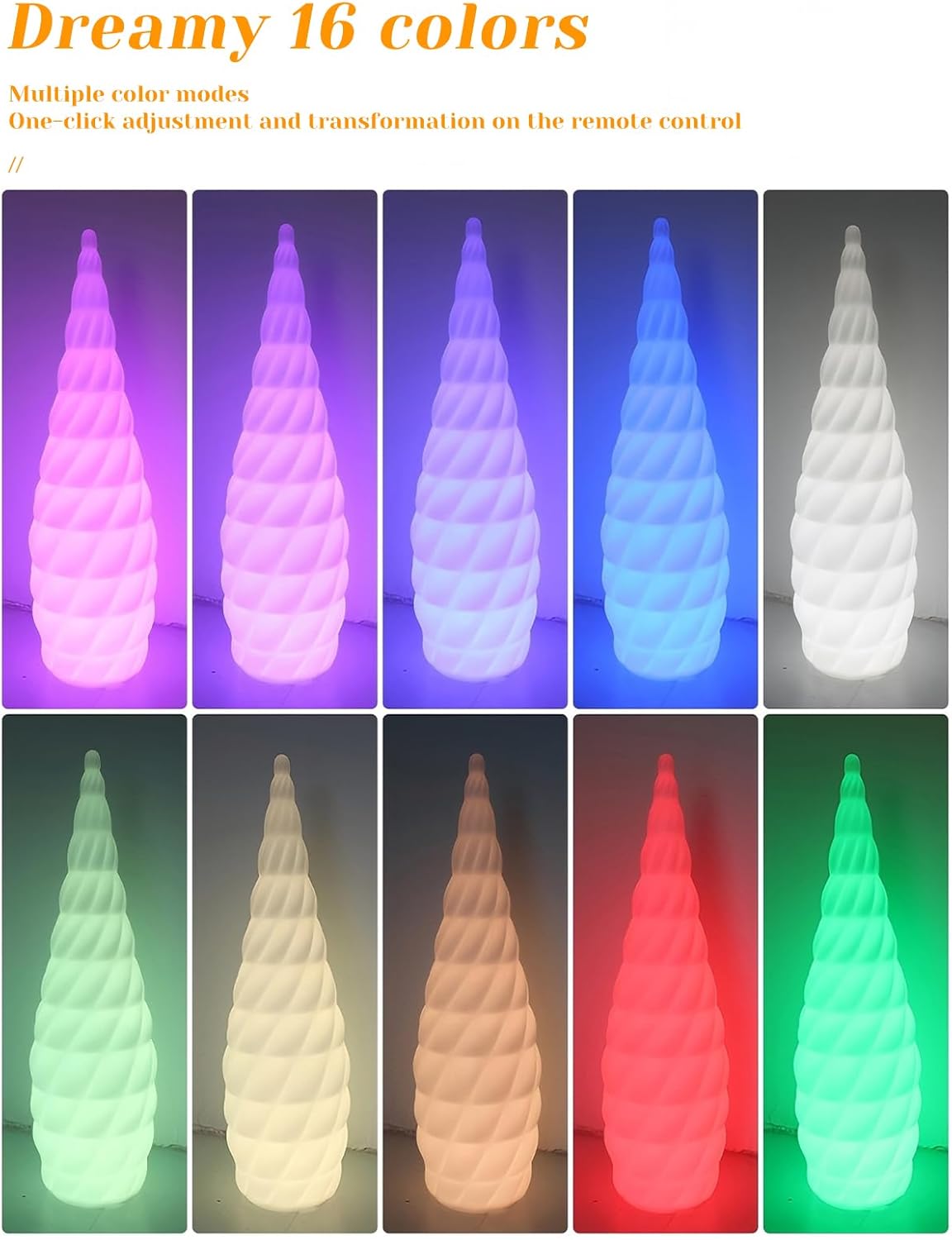 Solar Outdoor Floor Lamp, 31.5" High Solar Lights Outdoor Waterproof with Water Drop Spiral Textured Lampshade and 16 Color Changing, Modern Outdoor Lamps for Patio Garden Balcony Deck