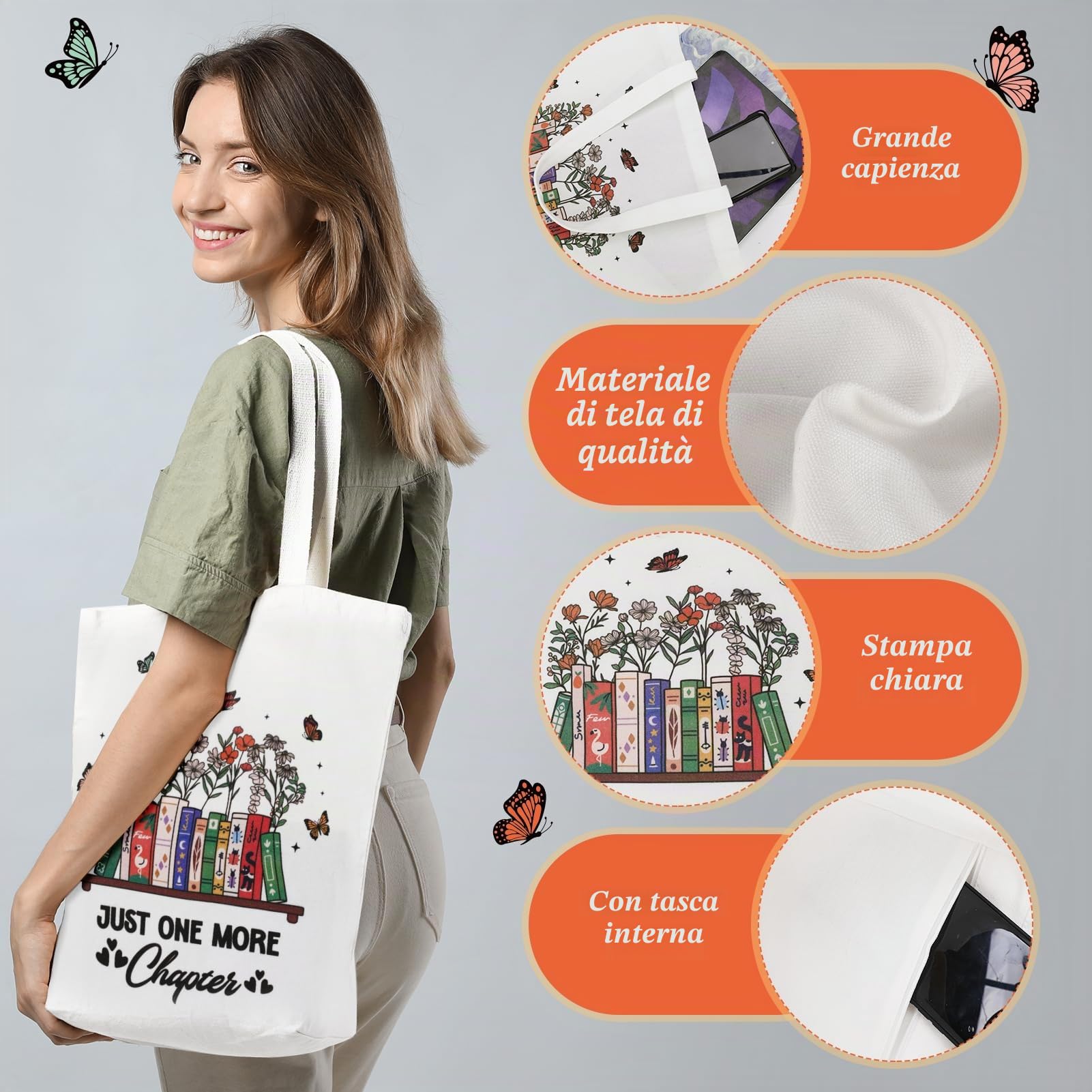Set Regali per Amanti dei Libri saerryor per Donne, 6 Pezzi Regali per Amanti dei Libri Include Borraccia, Borsa in Tela, Calzini, Penna, Quaderno, Segnalibri per Lettori e Bibliofili