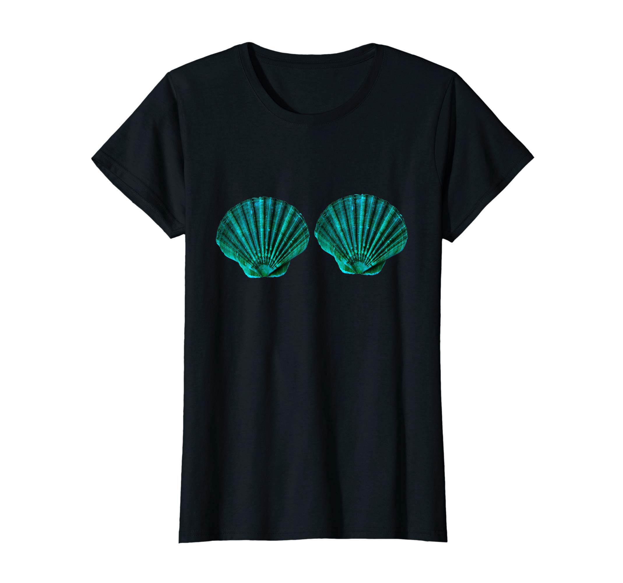Mermaid Seashell Bikini Shirt Seashell Bikini TopWomens Seashell Bikini Shirt Mermaid Shell Bra T-Shirt Top Costume T-Shirt