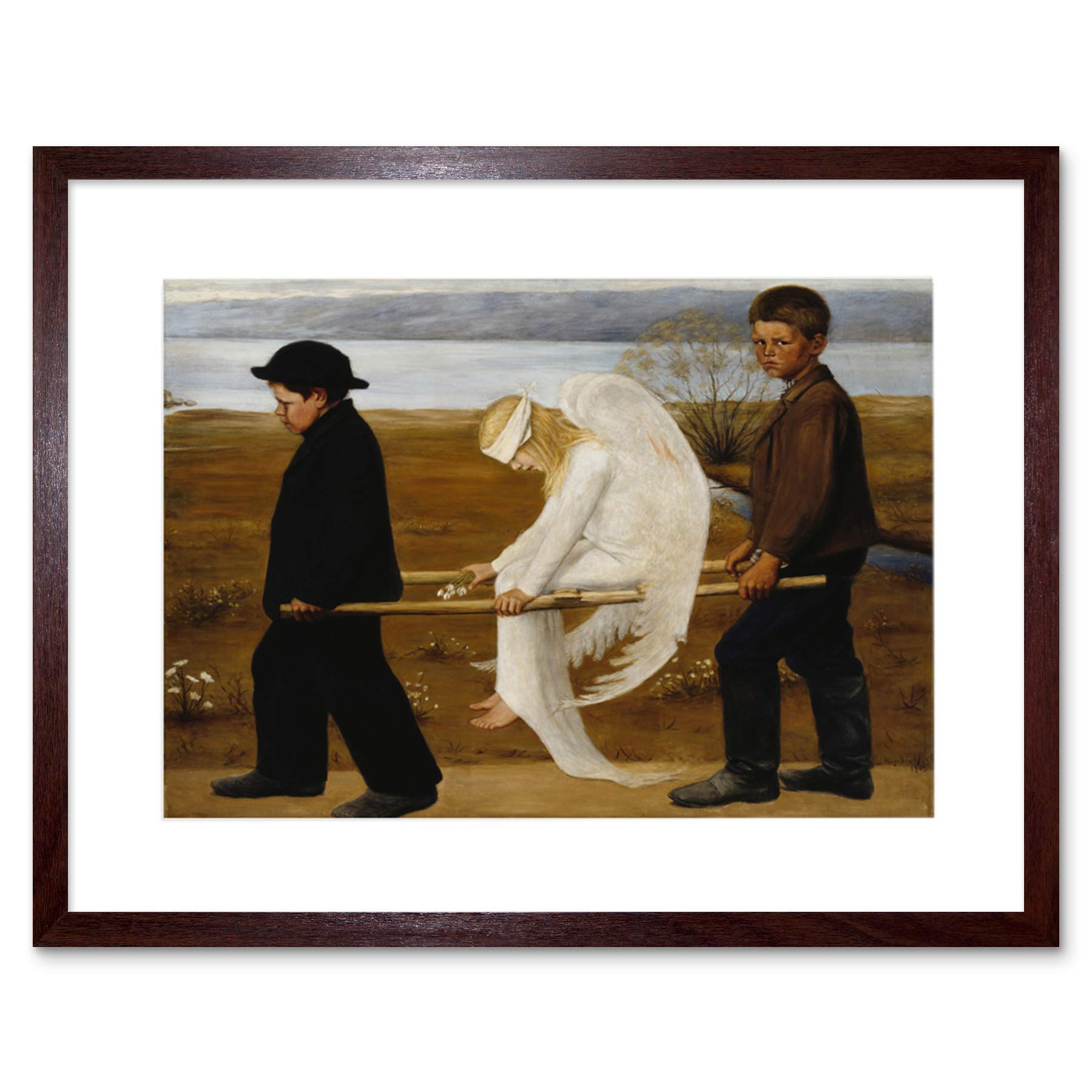 Wee Blue Coo Brown Painting Simberg The Wounded Angel Framed Wall Art Print