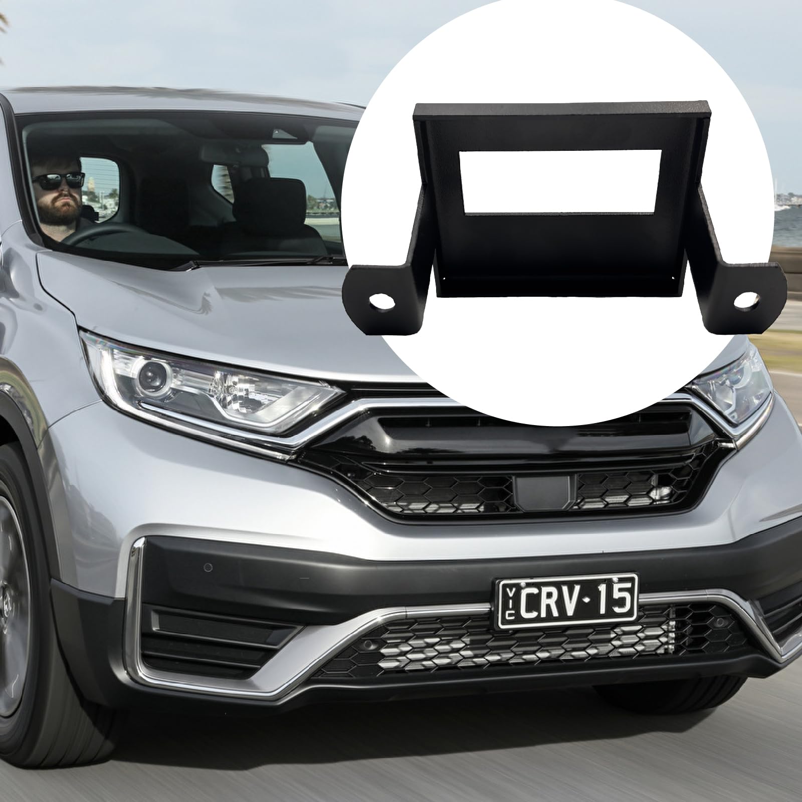 Radar Sensor Protector Cover for Honda All CR-V Models from 2017-2022 Replacement for Vehicle Front Radar Sensor Protection Accessory with Screws (Black)