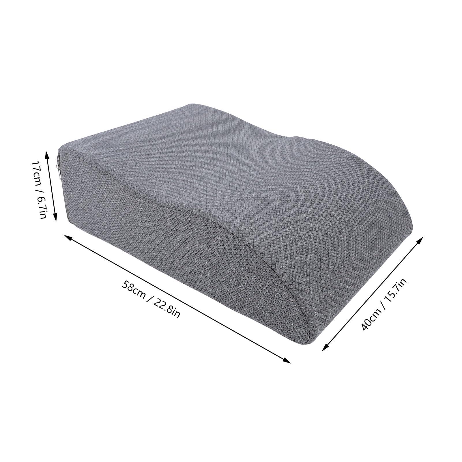 Almohada para Elevar Las Piernas, Cuña Ergonómica de Espuma Viscoelástica para Mayor Comodidad en la Cama para Ancianos y Mujeres Embarazadas, 58x40x17cm