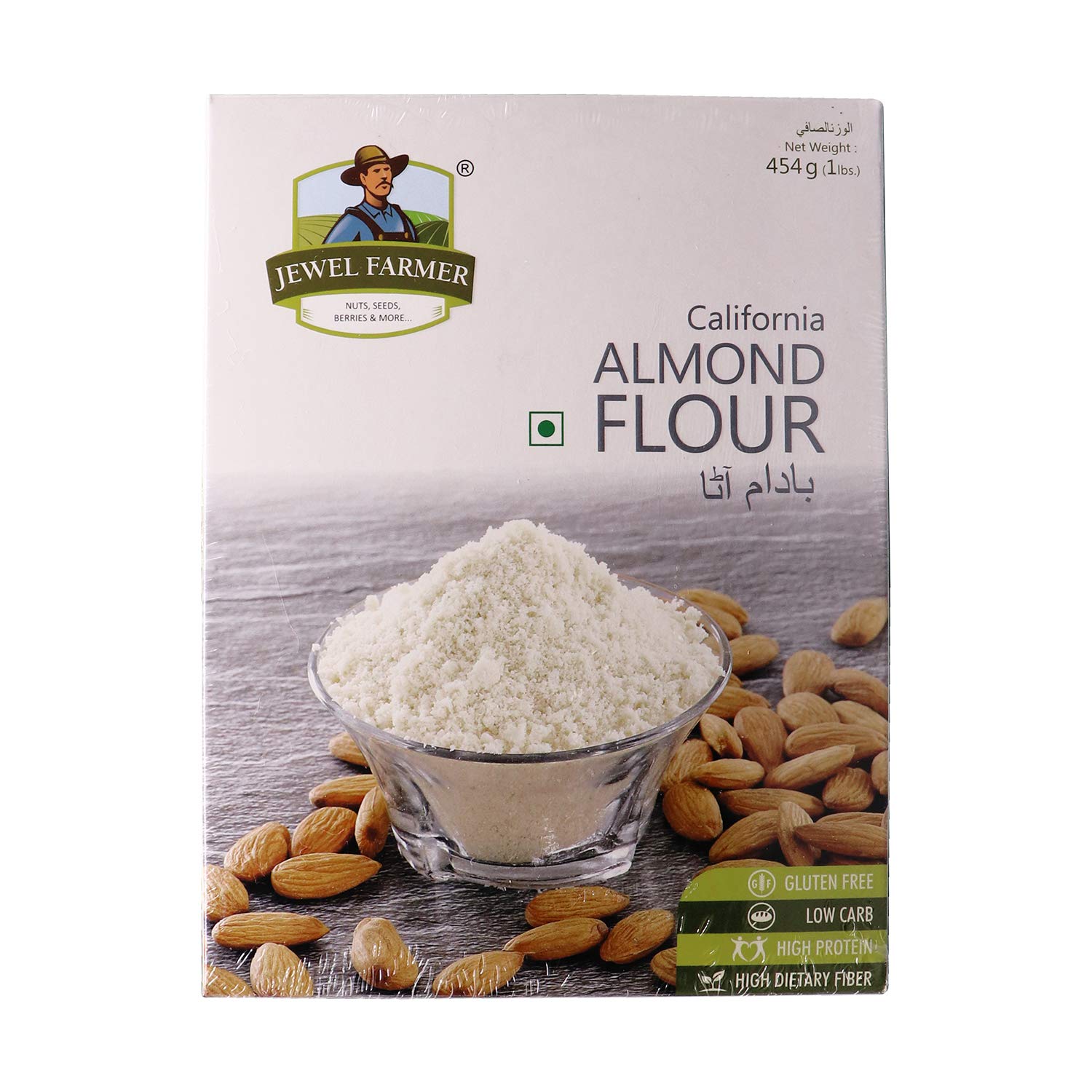 JEWEL FARMER California Almond Flour with High Protein, Vitamin E & Dietary Fiber, Gluten-Free, Low Carb Badam Atta for Baking (454gm) (B07TB7F3PG) Amazon Price History, Amazon Price Tracker
