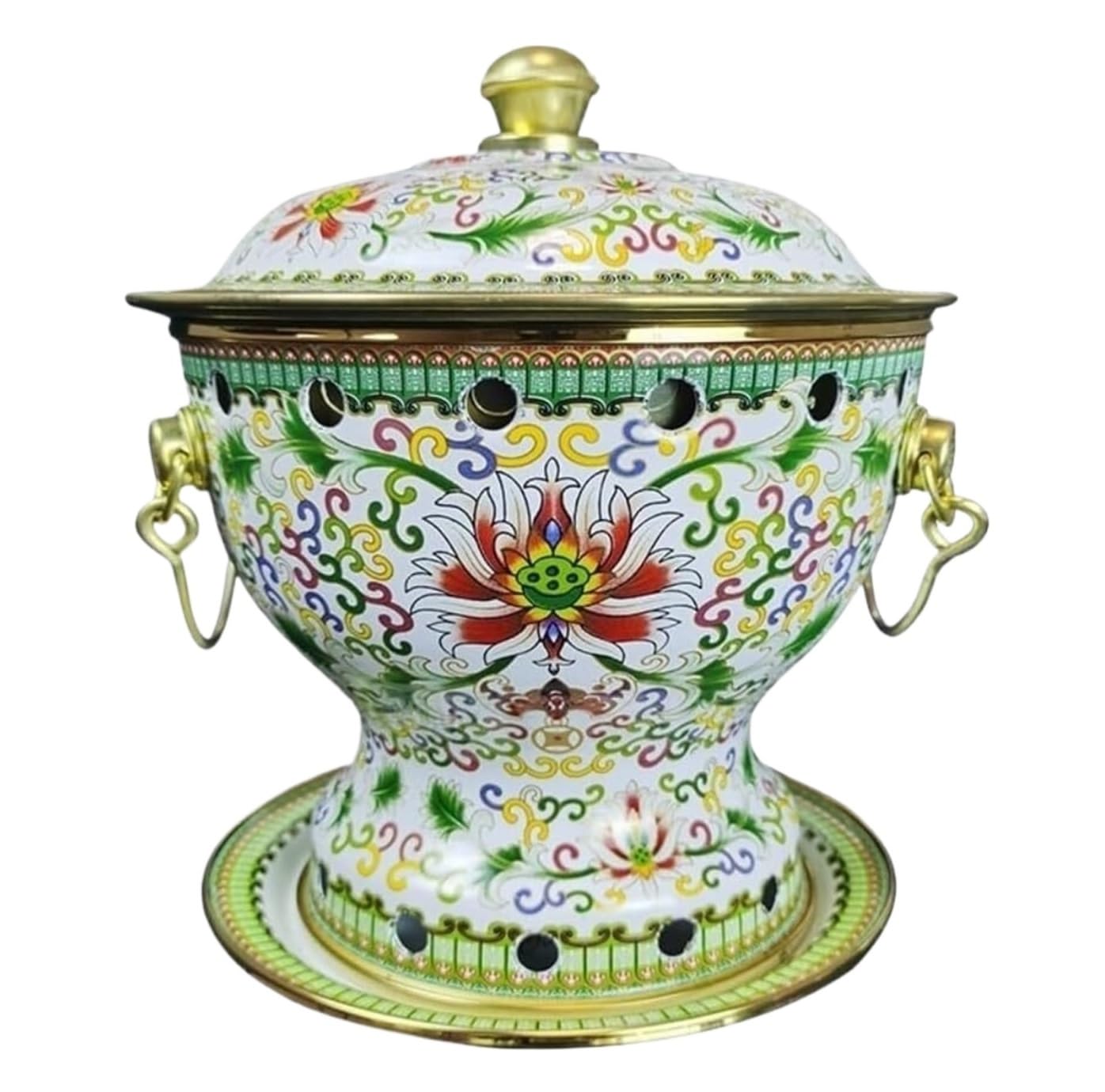 INUUXLG Hotpot for Cooking Hot Pot Durable Enamel Single Hot Pot Desktop Hot Pot Household Boiler Chafing Dish Cooking Pot Kitchenware (Blue 19 * 21cm)