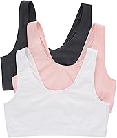 Vista 1 de Hanes Top corto de algodón con cuello redondo para mujer (paquete de 3)