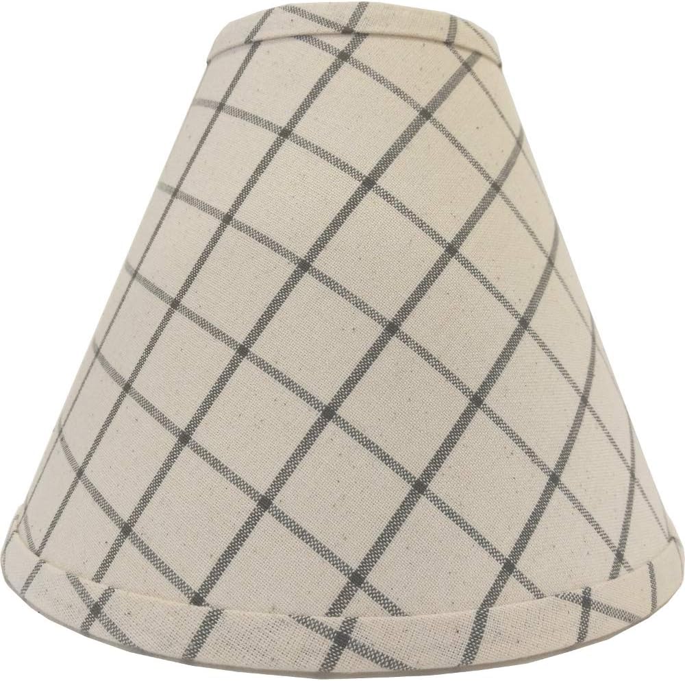 Home Collections by Raghu 10" Summerville Pewter & Cream Clip Lamp Shade, OffWhite