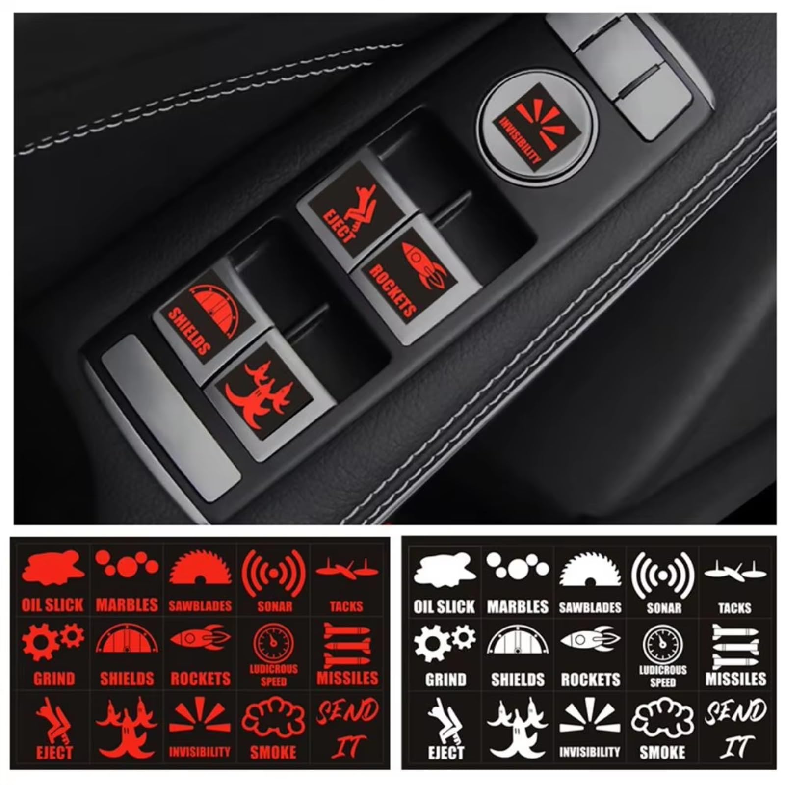 Autocollants pour Voiture Autocollants Boutons D'intérieur Voiture