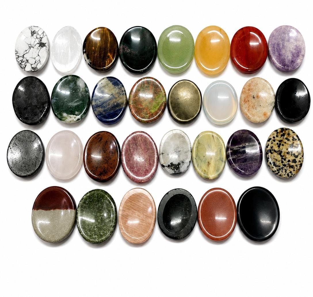 Treinta piedras preciosas piedras de preocupación Reiki cristal curativo regalo de bienestar metafísico pulgar piedra poderosa meditación energía hecha a mano