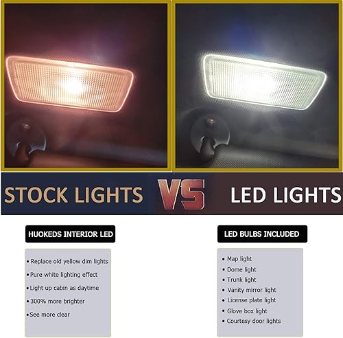 Miniatura 2 de Juego de 13 luces interiores blancas Accord para Honda Accord 2003, 2004, 2005, 2006, 2007, 2008, 2009, 2011, 2012, 6000K, bombillas interiores