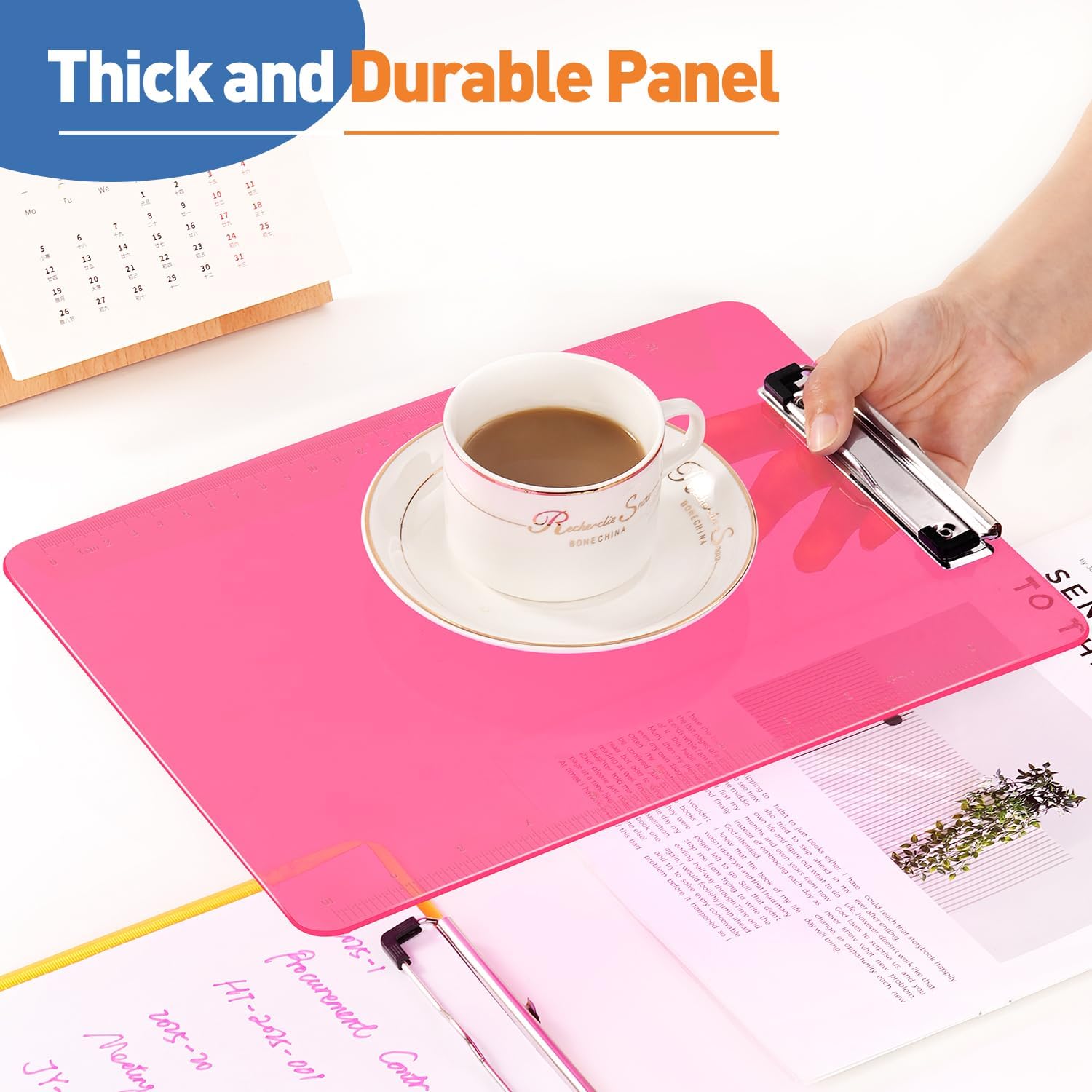 Dynta Plastic Clipboards 20 Pack A4/Letter Size (8.5x11 Inch) - Transparent Colored Writing Boards with Low-Profile Clips & Hanging Loops, Lightweight & Sturdy for Office, School, Art Projects