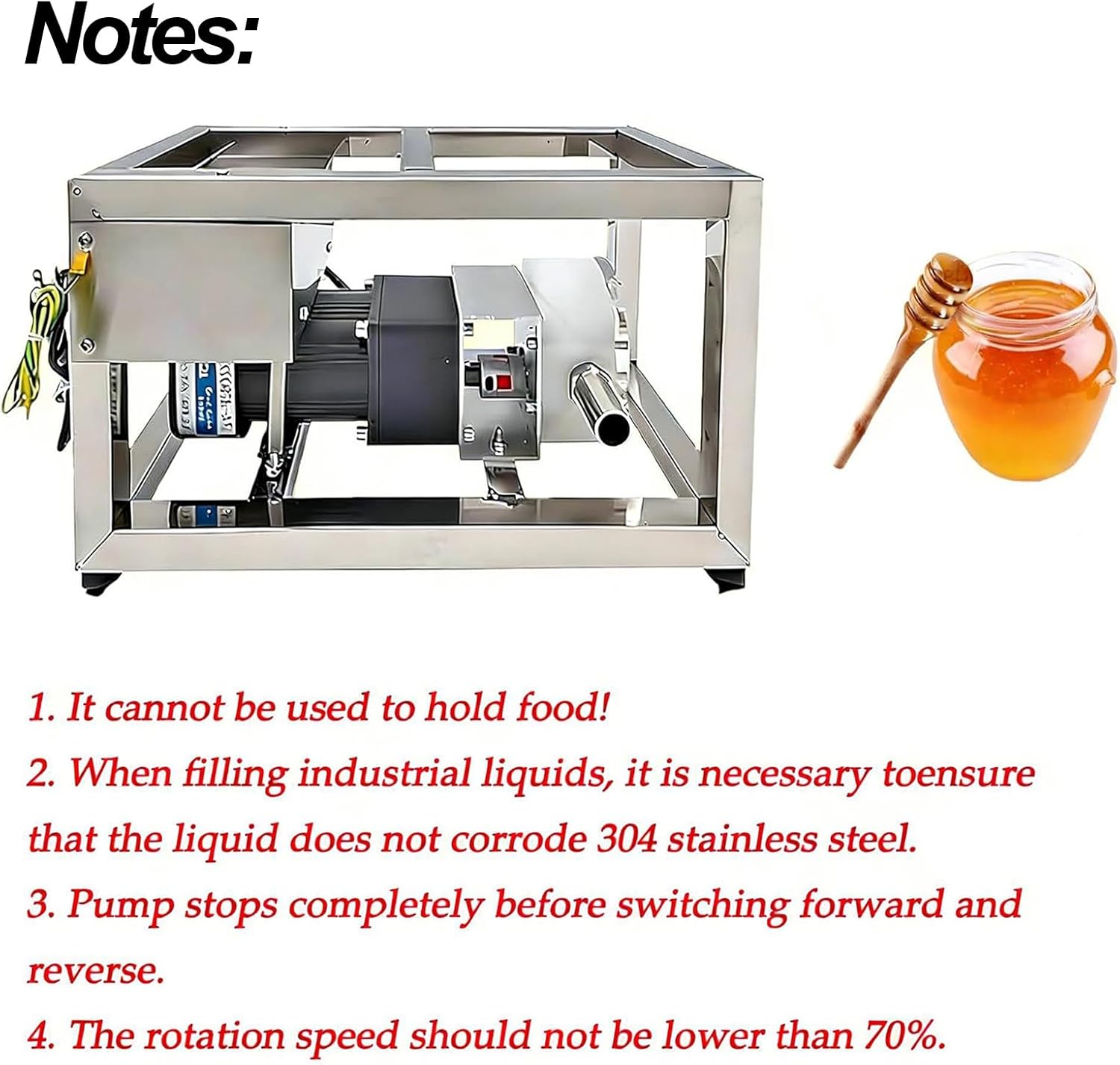 Electric Viscous Liquid Transfer Pump 500-4500 Centipoise 90w Gear Pump Adjustable Speed Forward Reverse for Honey Paste Peanut Butter Food Fluids Molasses