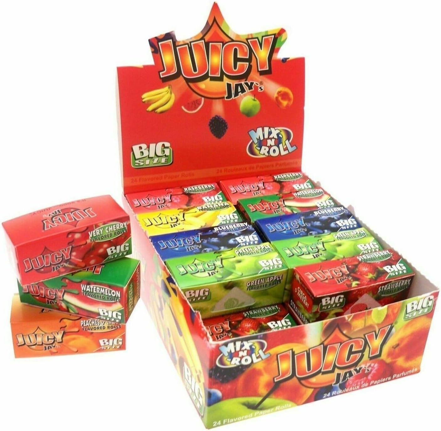 JUICY JAYS Rolling Papers Mix-N-ROLL Big Size - 8 DIFFRENT FLAVOURS
