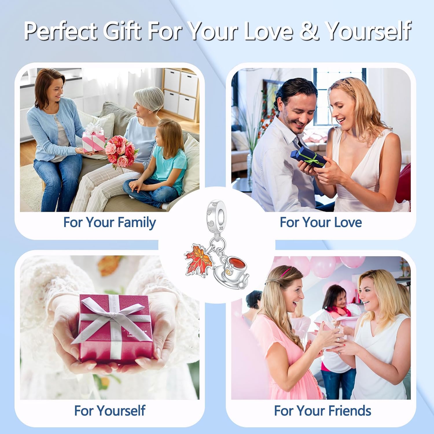 925 Sterling Silver Charms fits Bracelets and Necklace Pendant Bead Charms Jewelry Gift for Women Family Friends - Image 7