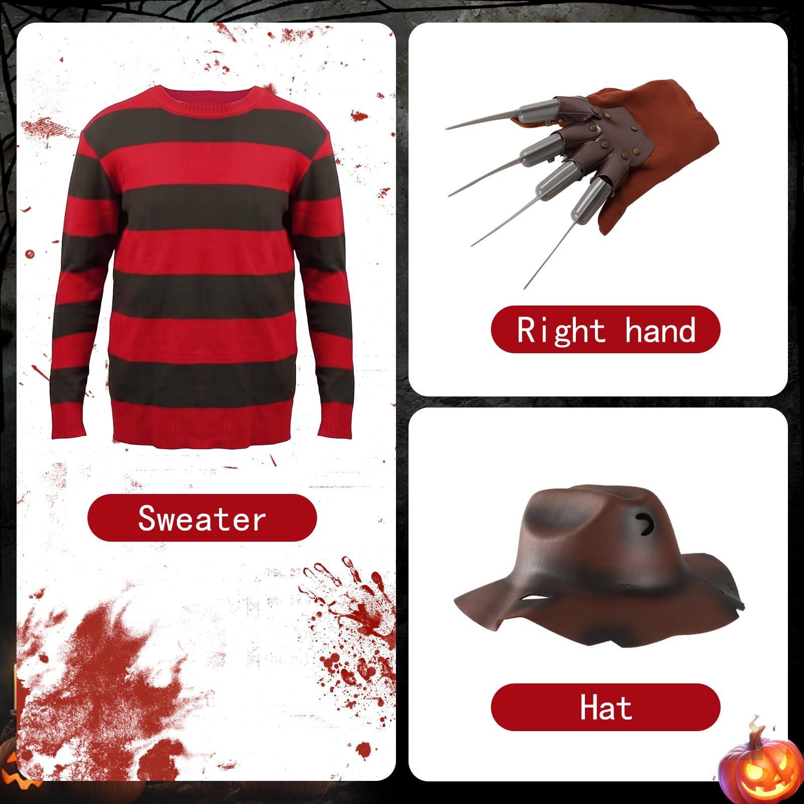 MeYuxg Krüger Costume d'Halloween unisexe pour adulte
