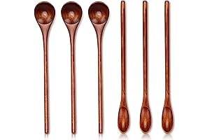 6 Pcs Small Wooden Spoons for Multiple Use: Coffee, Tea and Salt