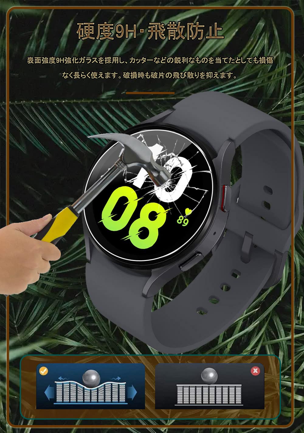 Amazon.co.jp: Galaxy Watch5/ Watch6 40mm用 ガラスフィルム【3枚