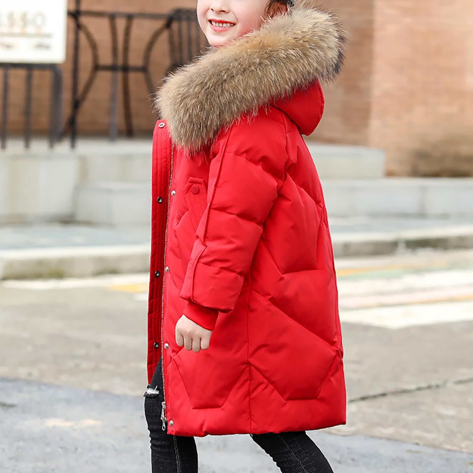 Cappotto invernale lungo foderato, giacca invernale per bambini, parka impermeabile, giacca trapuntata, calda con cappuccio, giacca da sci, giacca da neve, piumino imbottito