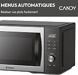 Candy CMGA31EDLB Four Micro-ondes, Gril Quartz 1000W, Grande Capacité 31L, Recettes Automatiques, Fonction Gril, Nettoyage Auto, Programmateur digital, Fonction décongélation, Noir Silver - 4