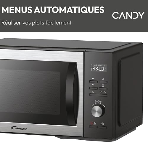Candy CMGA31EDLB Four Micro-ondes, Gril Quartz 1000W, Grande Capacité 31L, Recettes Automatiques, Fonction Gril, Nettoyage Auto, Programmateur digital, Fonction décongélation, Noir Silver - 4