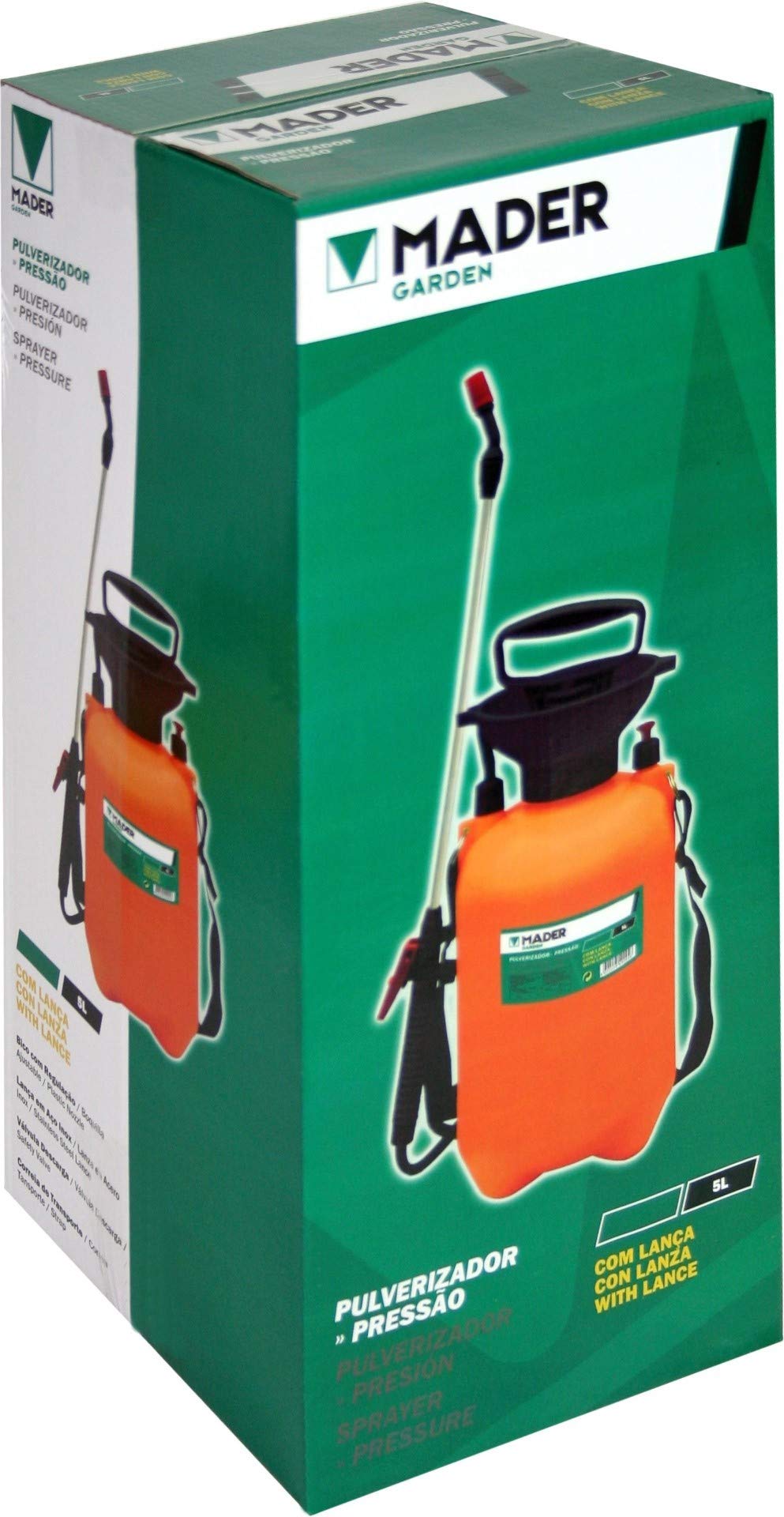 Mader Garden Tools 49094 Pressure Sprayer with Stainless Steel Lance 5L-49094