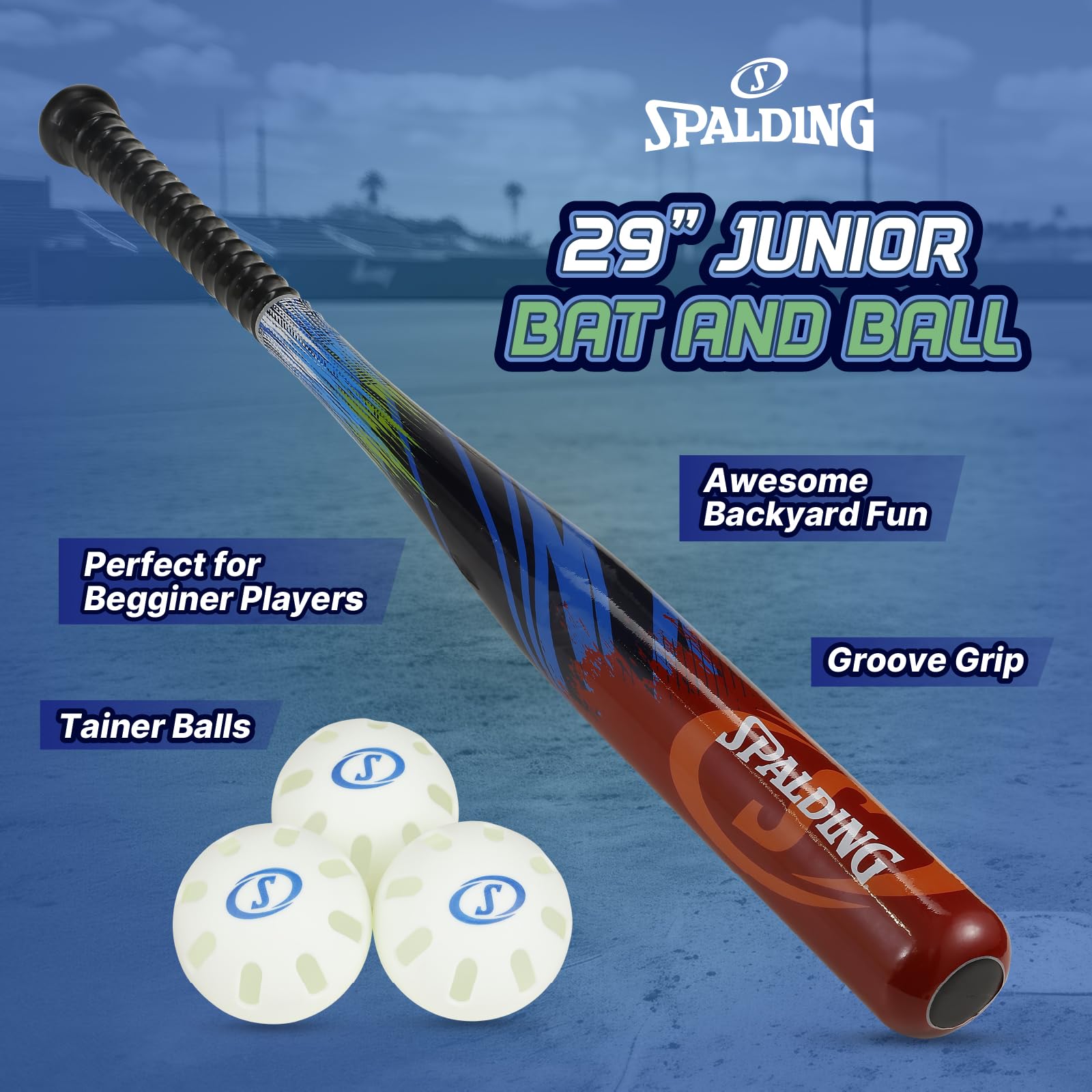 Spalding - Junior Bat and Ball Set, 29