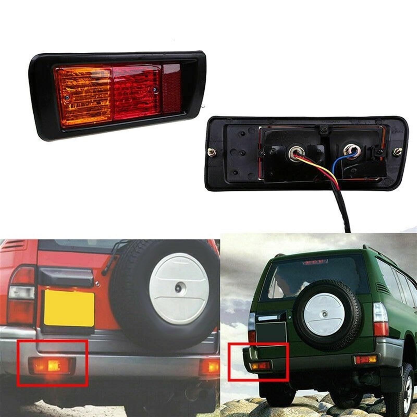 BOYDREAM fanali posteriori dell'auto Paraurti posteriore Riflettore Luce freno per Toyota Per Land Per Cruiser Prado 90 1997 1998 1999 2000 2001 2002