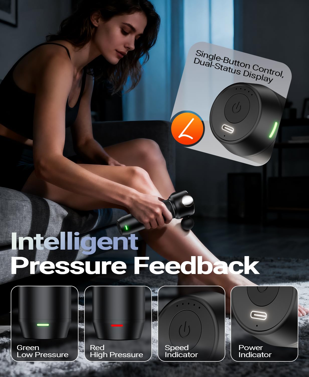 HYAKO R1 Therapie Massagepistole 5 Stufen bis zu 7000U /Min & Ultra Leise | Vibration Schmerzstopp Muskel & Faszien Perfekt für den Triggerpunkt für Entspannung & Regeneration, Geschenk für Ihn & Sie