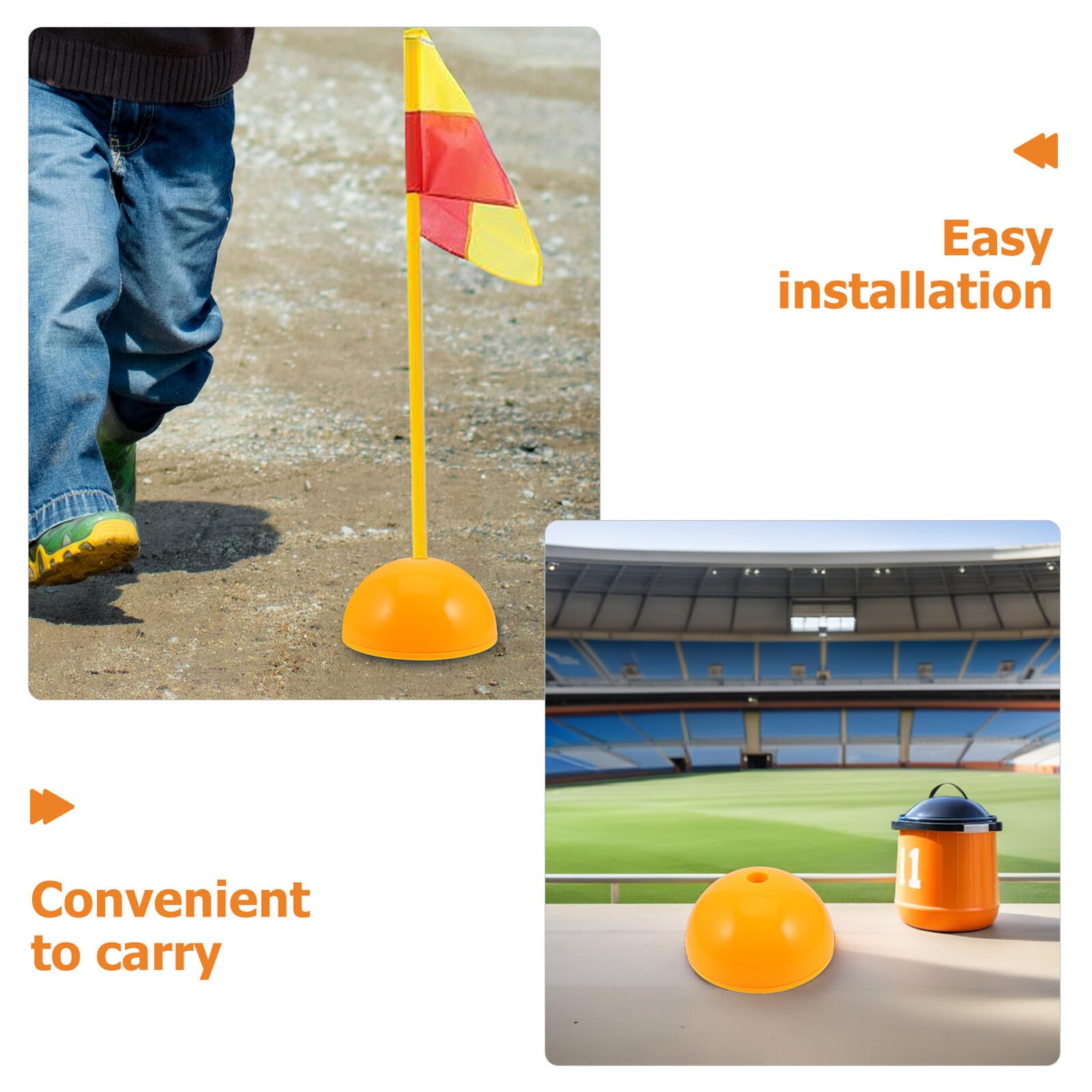 Base per Pali Agility Calcio 3 Pezzi Plastico Giallo | Supporto per Allenamento Indoor, Accessorio Basket e Uso Sportivo, Confezione Tripla
