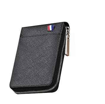 rts PU Leather 9 Slot Vertical Credit Debit ATM Business Card Holder Money Wallet Zipper Coin Purse for Men Women Festive Gifting Valentines - image, photos