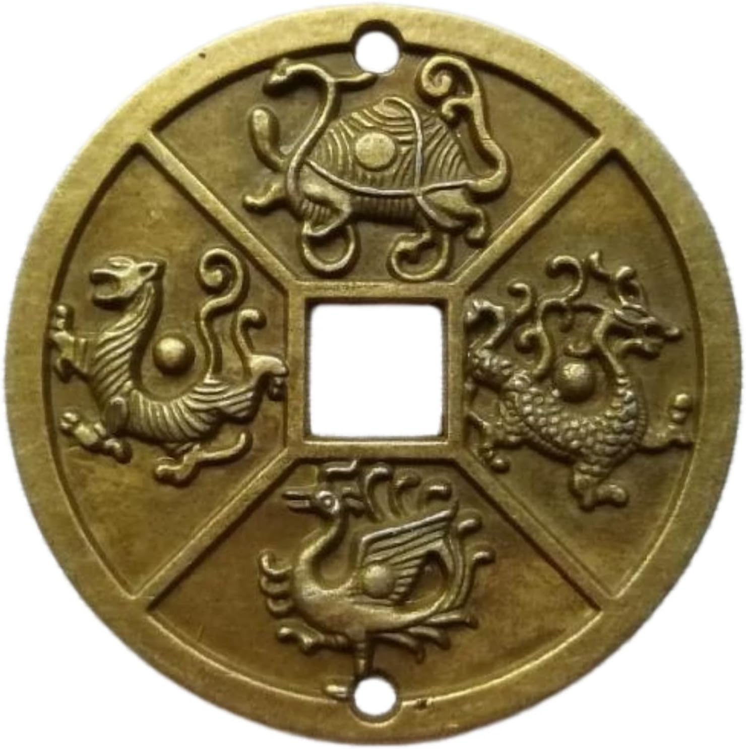 仿古钱币铜钱 中华四神兽青龙白虎朱雀玄武铜钱 直径6CM fengshui Chinese Tassel Ornaments-1076