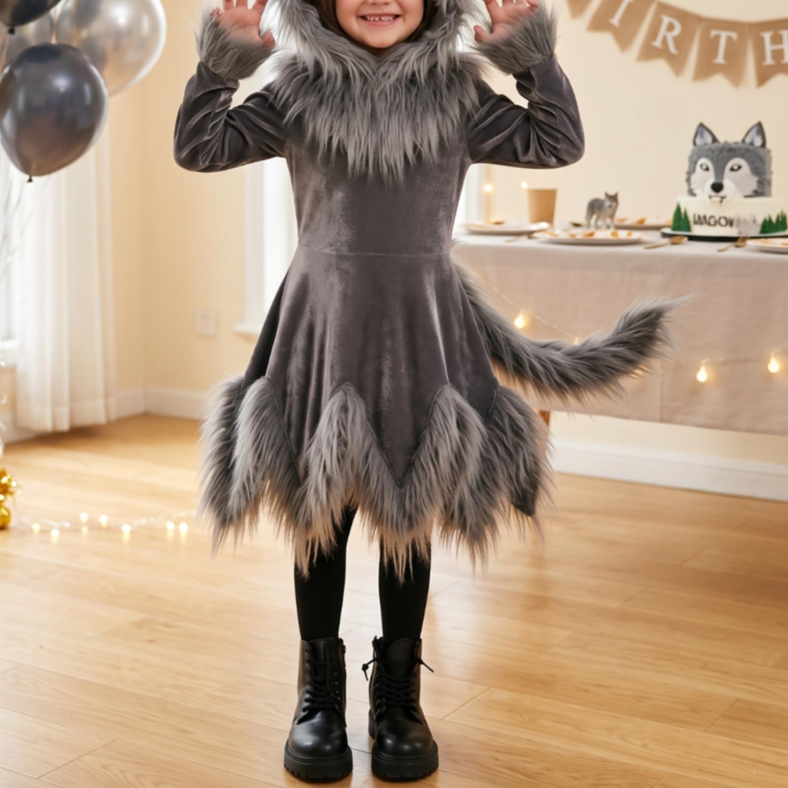 Vestido Canino con Capucha Cómodo Disfraz Canino con Capucha Acogedor para Niñas, Niños, 儿童, L