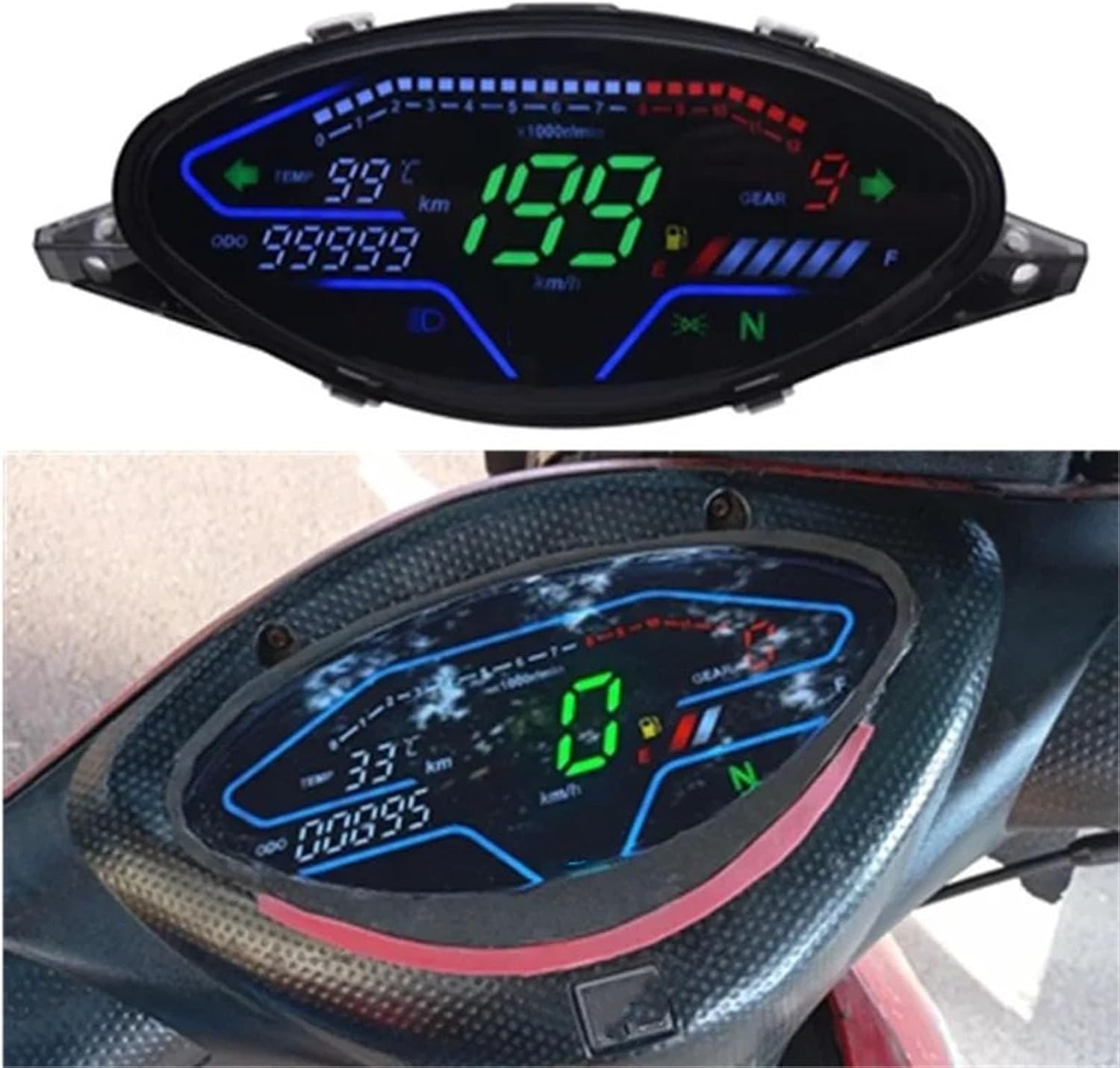 Приборы для мотоциклов. Цифровой спидометр и тахометр для мотоциклов RPM Dashboard подходит для Honda Biz 100 C100 1998–2005 годов выпуска, подходит для Gilera Smash. Тахометры для мотоциклов