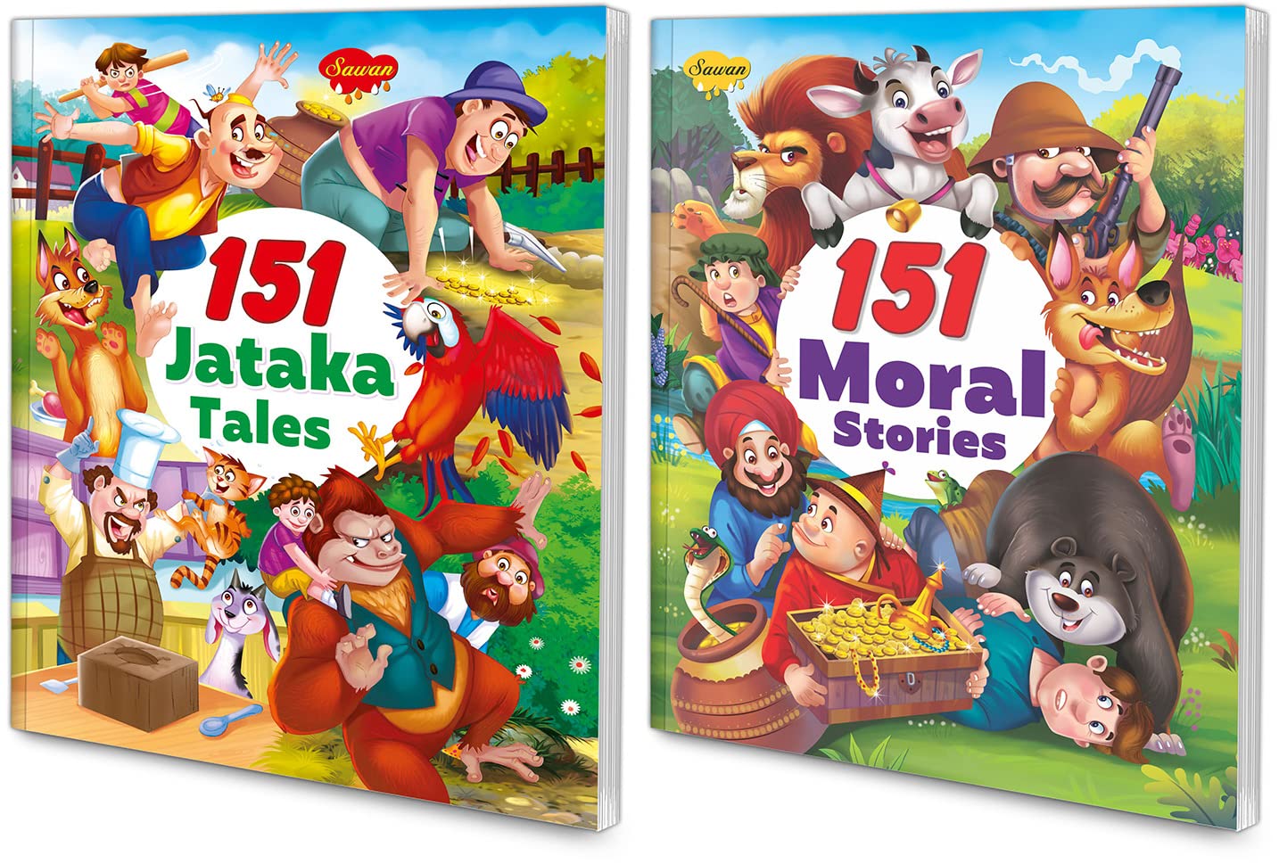 Manoj Publications Set Of 2 Story Books 151 Series (Jataka Tales & Moral Stories) Perfect Paperback
