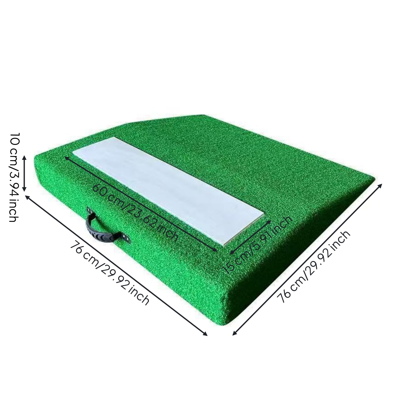 Montículo de Lanzamiento Portátil Mound de Béisbol para Lanzar con Placa Rectangular Superficie Tipo Césped Base EVA Transporte Fácil Adecuado para, Verde