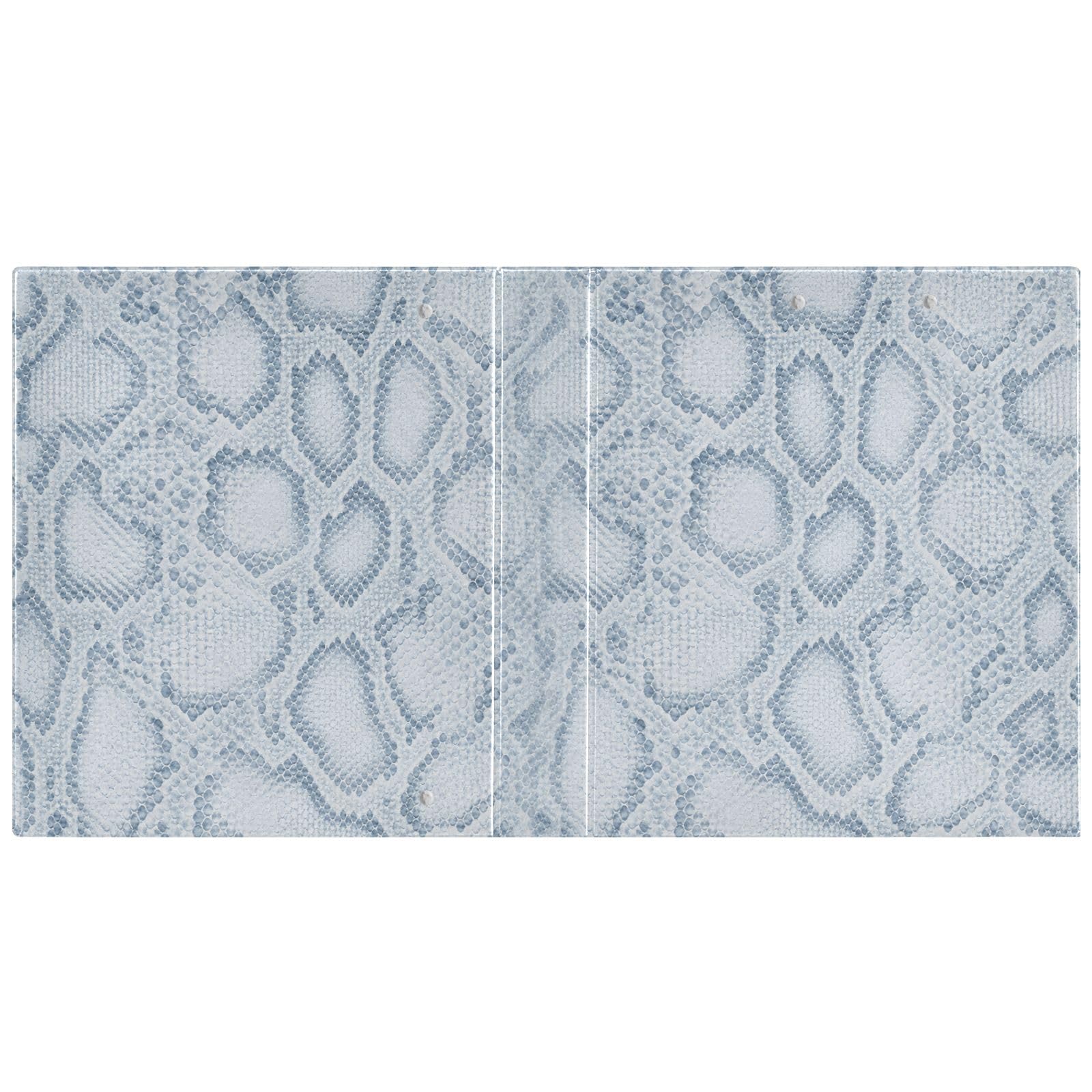 Raccoglitore a 3 anelli con motivo a pelle di serpente blu, 3,8 cm, contiene 200 fogli, 3 raccoglitori ad anelli con clip in metallo antiscivolo
