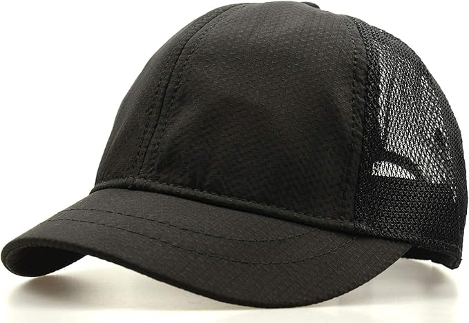 Amazon つば短 キャップ 夏 メッシュ 帽子 通気 速乾軽薄 メンズ 無地 トラッカーハット 56 60cm ブラック キャップ 通販